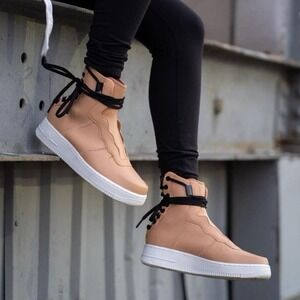 Nike Air Force 1 Rebel XX Praline Leather Sneakers (A01525-200) Women's Size 7.5